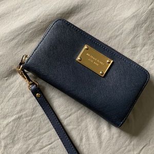 Michael Kors Saffiano Leather Zip Wallet/Wristlet